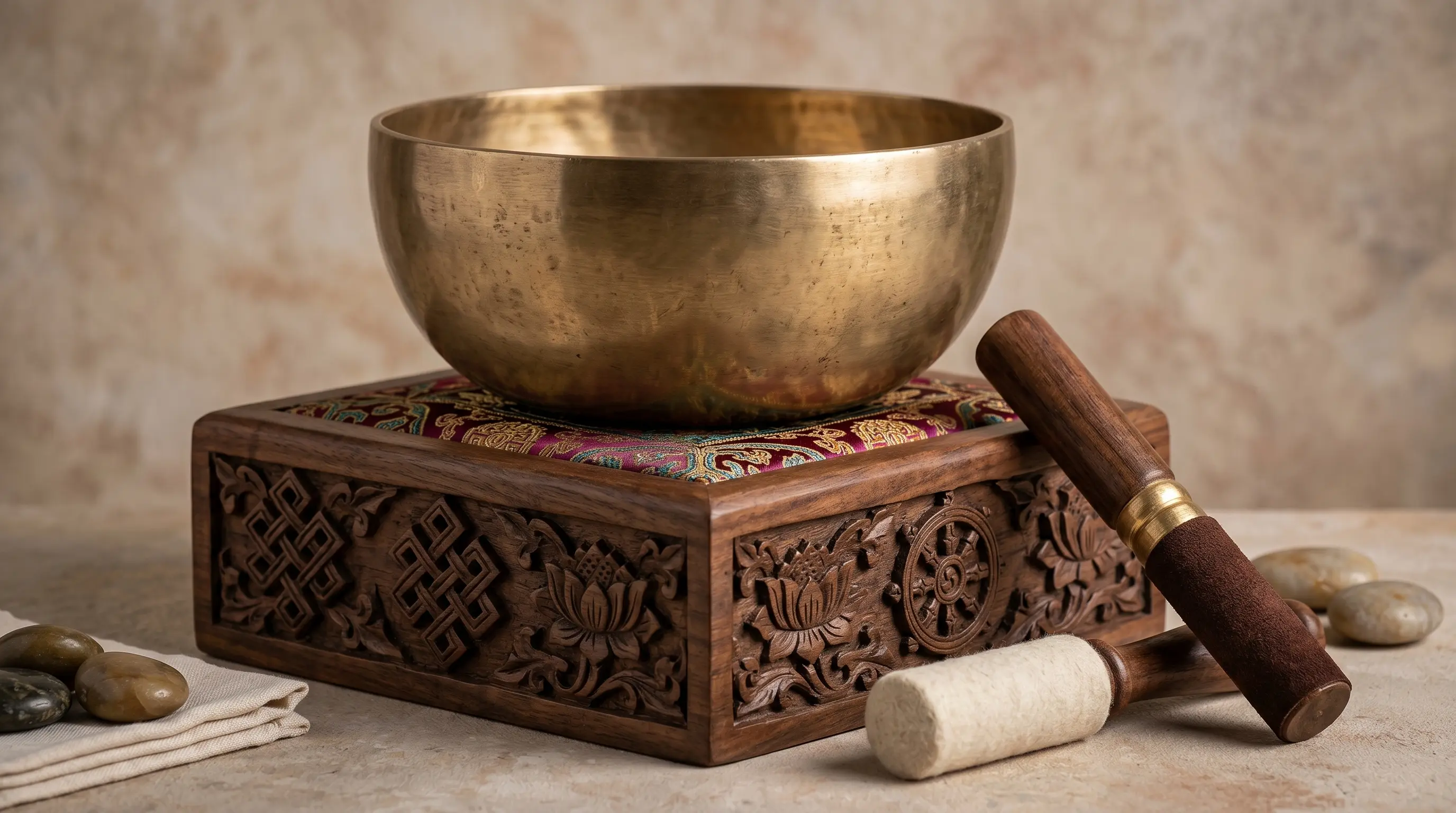 Tibetan Antique Nave Singing Bowls 18-19 Cm